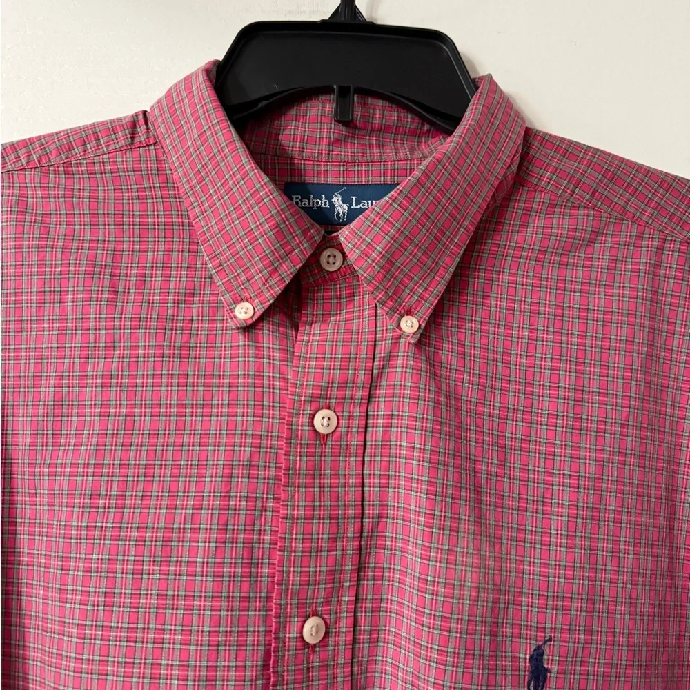 Ralph Lauren Blake Men's Long Sleeve Button-up Shirt Plaid Size XXL Cotton‎